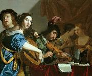 Jan van Bijlert Musical Company oil